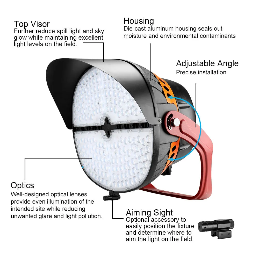 VEGA LED Sports Light - 850W - 115,000lm - 5700K - 277-480V - 3H3V - 2000W Equal - 10 Year Warranty