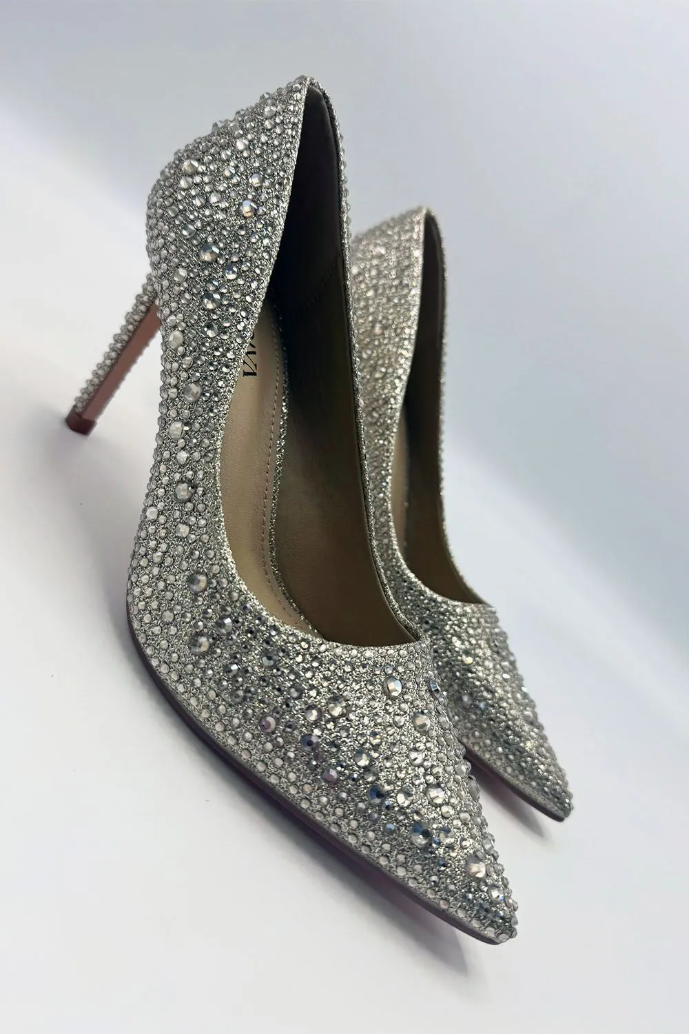 Viviana Diamante Embellished Heels in Gold