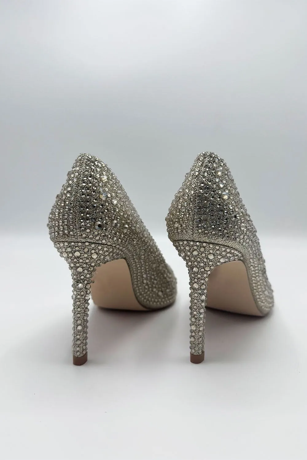 Viviana Diamante Embellished Heels in Gold