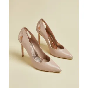 Women Latefa-Leather Cut Out High Heel Court Shoe - Light-Pink