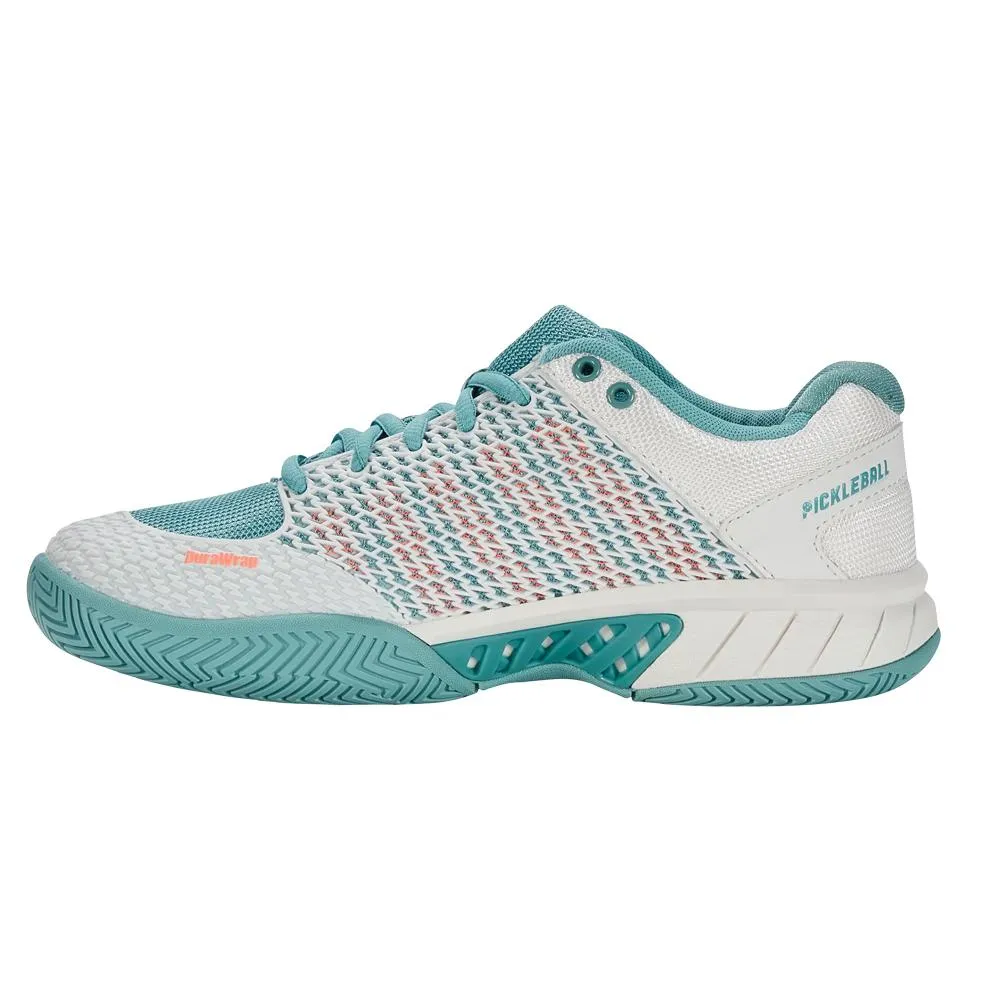 Women's Express Light Pickleball Shoes Blanc de Blanc and Nile Blue