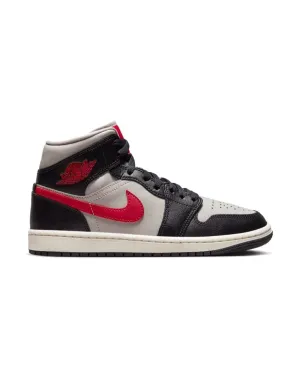 Women's Jordan 1 Mid - Black / Gym Red - College Grey - Sail