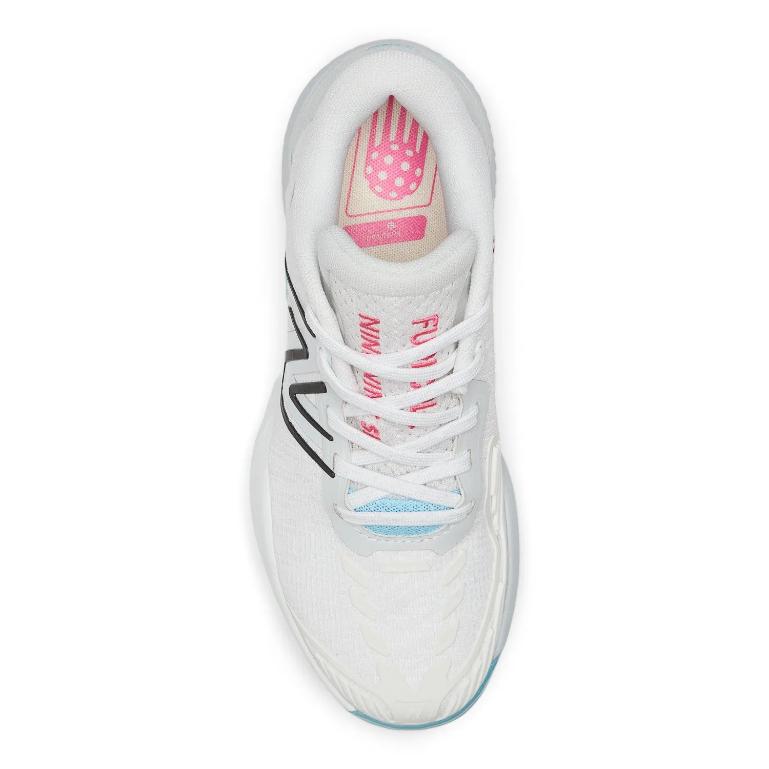 Women's New Balance FuelCell 996v5 Pickleball Color: White with Grey & Team Red