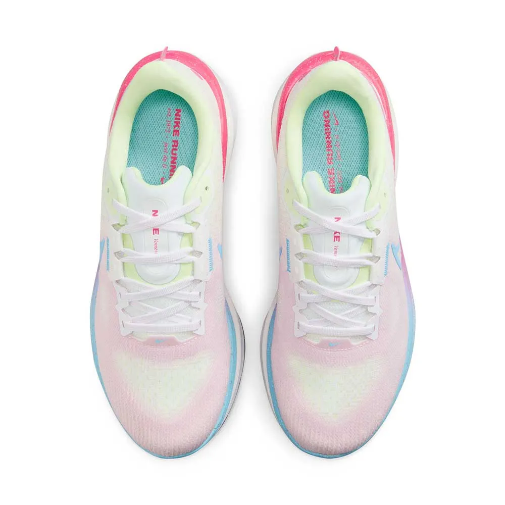 Women's Nike Vomero 17 Running Shoe - Pink Foam/White/Barely Volt/Multi-Color - Regular (B)