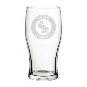 Wycombe Wanderers Crest Engraved Pint Glass