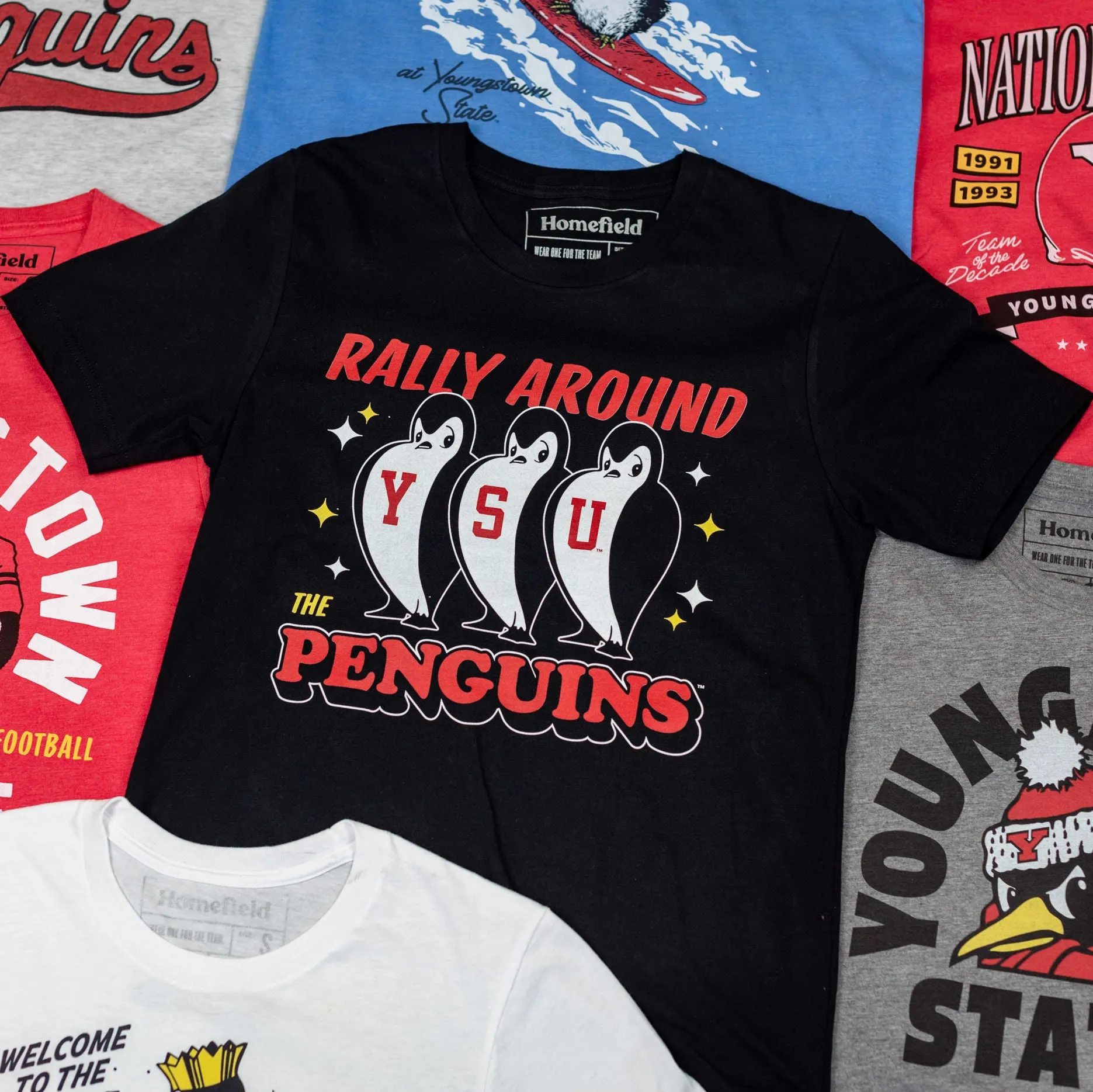 YSU Retro “Rally Around the Penguins” Tee